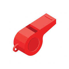 Red whistle on white background