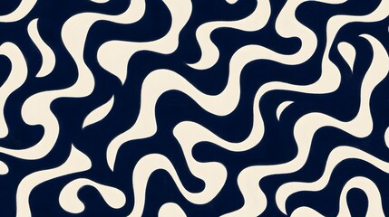 Abstract wavy lines background with flowing black and white stripes creating modern optical illusion artistic design