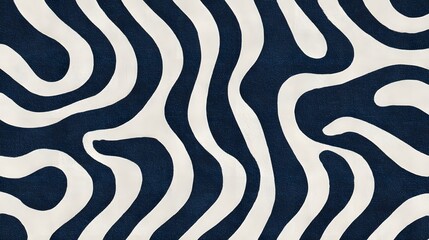 Abstract wavy lines background with flowing black and white stripes creating modern optical illusion artistic design