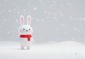 a cute bunny in a New Year's setting . Generative AI