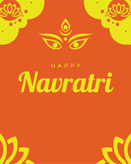 Happy navratri celebration with mandala and trident