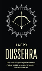 Happy navratri celebration with mandala and trident