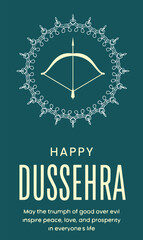 Happy navratri celebration with mandala and trident