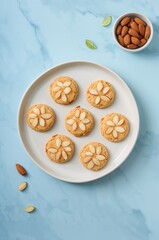 Almond cookies plate almond cookies homemade cookies almond snacks