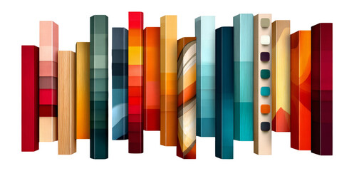 Obraz premium Vibrant Collection of Colorful Abstract Shapes Isolated on Transparent Background