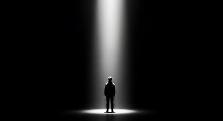 Spotlight on Solitude, Focused Individual.