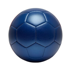 Blue soccer ball isolated on transparent background PNG, created with Generative AI.