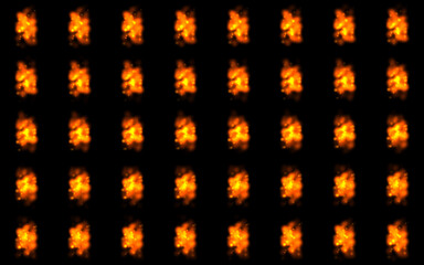 Game Effects sprite sheet with black background