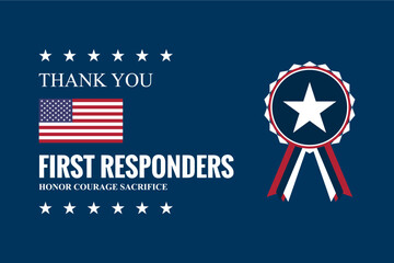 first responders holiday concept vector