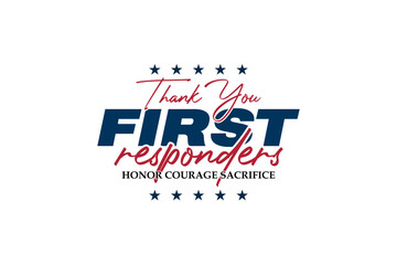 first responders holiday concept vector