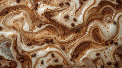 Obraz premium Coffee Layer Texture — Beans, Ground Coffee, Sugar and Foam