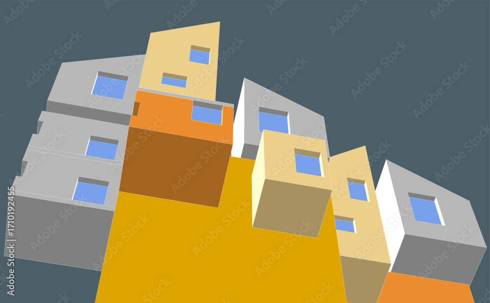Poster abstract architecture concept building 3d