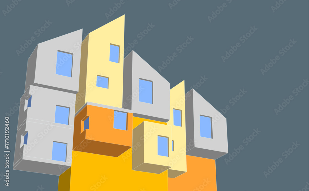 Poster abstract architecture concept building 3d