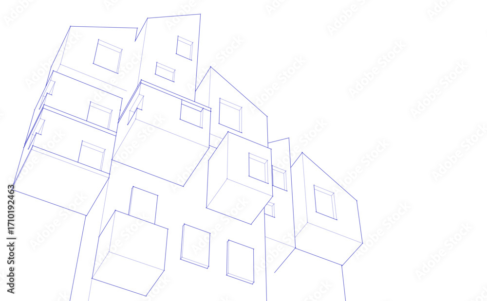 Poster abstract architecture concept building 3d