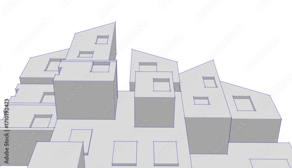 Poster abstract architecture concept building 3d