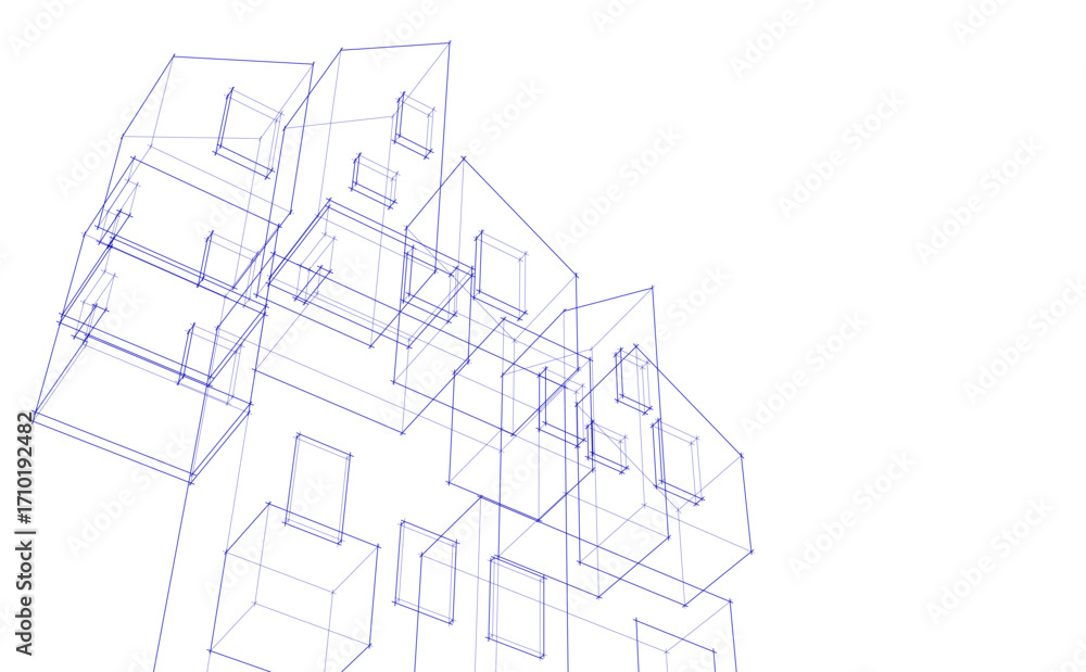 Poster abstract architecture concept building 3d