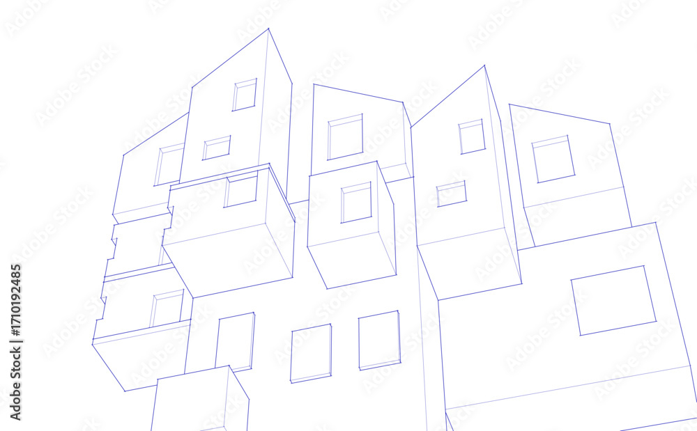 Poster abstract architecture concept building 3d