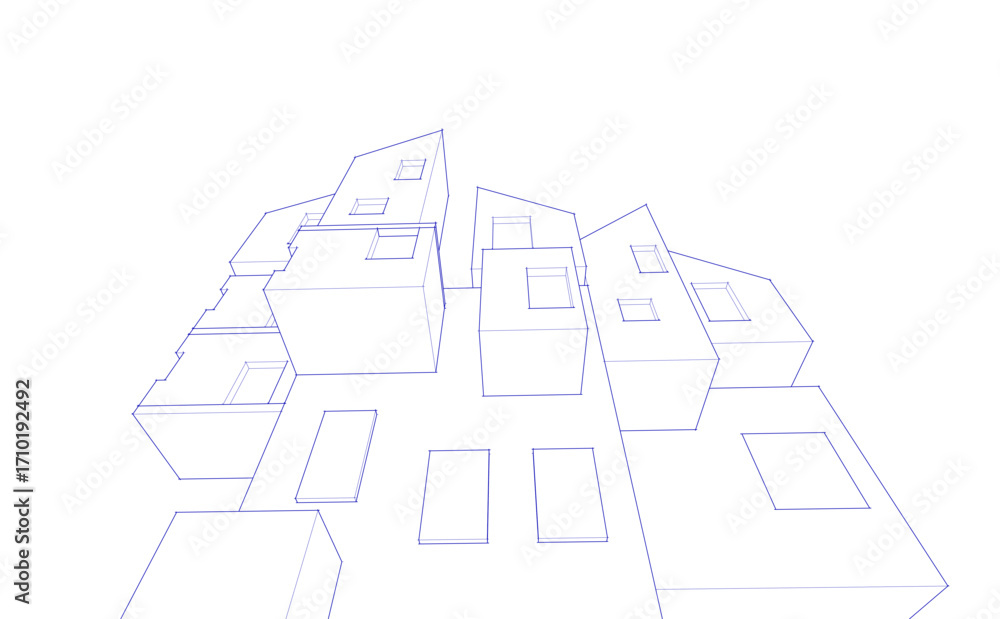 Poster abstract architecture concept building 3d