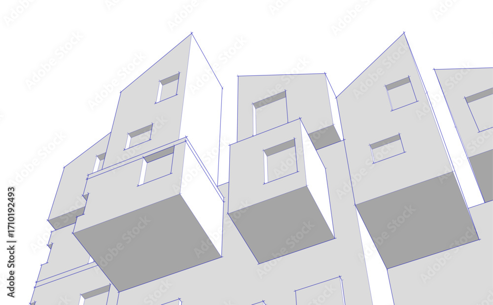 Poster abstract architecture concept building 3d