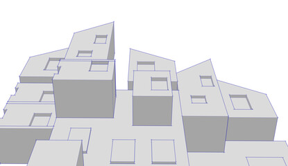 abstract architecture concept building 3d