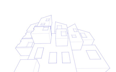 abstract architecture concept building 3d