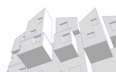abstract architecture concept building 3d