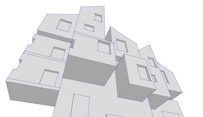 abstract architecture concept building 3d