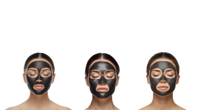 Woman black face mask on transparent background png
