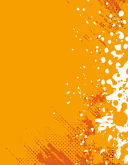 Abstrakte Vektor-Hintergrundillustration mit Orangetönen und Weißspritzern
