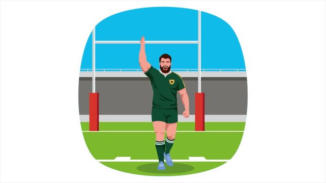 Catching Ball Mid-Air 2D Flat Animation MP4 file