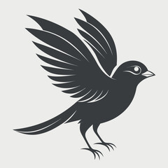 Delicate grayscale pencil sketch of a small bird
