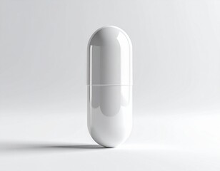 Glossy transparent capsule with soft reflections, futuristic minimal design