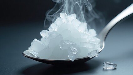 ice crystals on black background