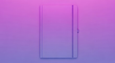 Blank notebook on a gradient backdrop, ready for creative expressions