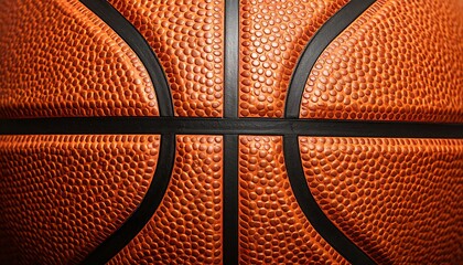 Close up texture of a basketball.