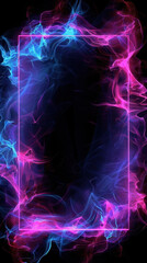 Neon Smoke Frame with Pink and Blue Hues
