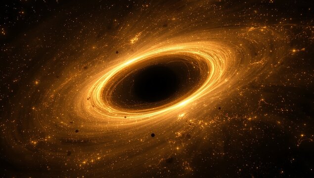 Cosmic Black Hole and Accretion Disk Art