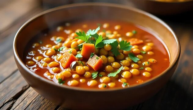 Ethiopian misir wot lentil stew simmering with berbere spices and clarified butter 