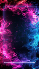 Neon Smoke Frame with Pink and Blue Hues