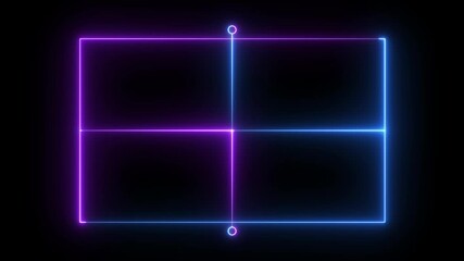 Table tennis court icon animation on black background. futuristic digital icon video of a high-tech table tennis court . - Powered by Adobe
