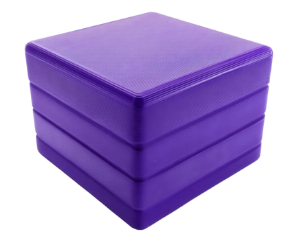 Purple aerobic step isolated on transparent background for fitness training