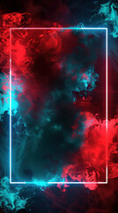Abstract Neon Smoke with Glowing Frame