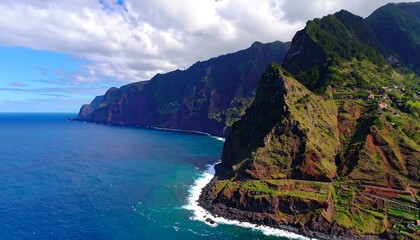 Dramatic Coastal Mountain Scenery