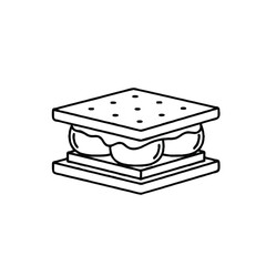 smores dessert flat design line art illustration