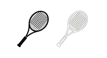 two tennis rackets graphic sport equipment isolated