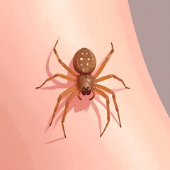 Close-up of a brown spider on skin