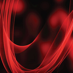 Abstract red neon glowing fractal on black background	