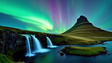 waterfall in the mountains