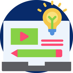 Content creation icon for content marketing, business, website, application, printing, document, poster design, etc
