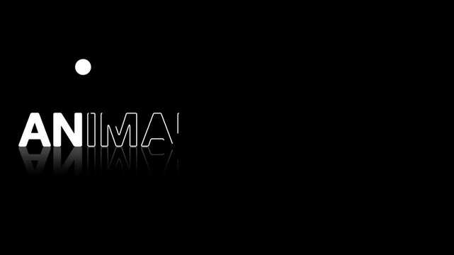  animated jumping or bouncing ball of Animal Welfare text word lettering typography glow neon reveal, Bright letters jump in the inscription theme video,motion seamless loop animation white type on bl